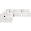  Meridian Stellar 114" Cream Chenille Fabric Upholstered 5 pc Modular Sectional IMAGE 4
