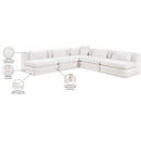 Meridian Stellar 114" Cream Chenille Fabric Upholstered 5 pc Modular Sectional IMAGE 9