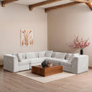  Meridian Stellar 114" Cream Chenille Fabric Upholstered 5 pc Modular Sectional IMAGE 2