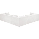  Meridian Stellar 114" Cream Chenille Fabric Upholstered 5 pc Modular Sectional IMAGE 3