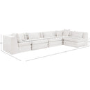 Meridian Stellar 152" Cream Chenille Fabric Upholstered 5 pc Modular Sectional IMAGE 11