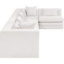  Meridian Stellar 152" Cream Chenille Fabric Upholstered 5 pc Modular Sectional IMAGE 4