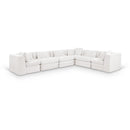  Meridian Stellar 152" Cream Chenille Fabric Upholstered 6 pc Modular Sectional IMAGE 1