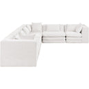  Meridian Stellar 152" Cream Chenille Fabric Upholstered 6 pc Modular Sectional IMAGE 4