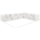  Meridian Stellar 152" Cream Chenille Fabric Upholstered 6 pc Modular Sectional IMAGE 8