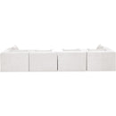  Meridian Stellar 152" Cream Chenille Fabric Upholstered 6 pc Modular Sectional IMAGE 3