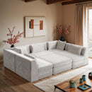  Meridian Stellar 114" Cream Chenille Fabric Upholstered 6 pc Modular Sectional IMAGE 2
