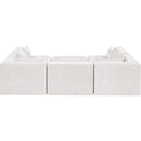  Meridian Stellar 114" Cream Chenille Fabric Upholstered 6 pc Modular Sectional IMAGE 3