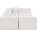  Meridian Stellar 114" Cream Chenille Fabric Upholstered 6 pc Modular Sectional IMAGE 4