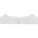 Meridian Stellar 152" Cream Chenille Fabric Upholstered 6 pc Modular Sectional IMAGE 3