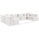  Meridian Stellar 152" Cream Chenille Fabric Upholstered 6 pc Modular Sectional IMAGE 8