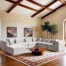  Meridian Stellar 152" Cream Chenille Fabric Upholstered 7 pc Modular Sectional IMAGE 2