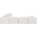  Meridian Stellar 152" Cream Chenille Fabric Upholstered 7 pc Modular Sectional IMAGE 3