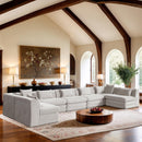  Meridian Stellar 190" Cream Chenille Fabric Upholstered 7 pc Modular Sectional IMAGE 2