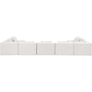  Meridian Stellar 190" Cream Chenille Fabric Upholstered 7 pc Modular Sectional IMAGE 3