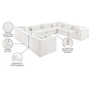  Meridian Stellar 152" Cream Chenille Fabric Upholstered 8 pc Modular Sectional IMAGE 9