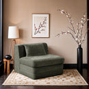  Meridian Stellar Green Chenille Fabric Upholstered Modular Armless Chair IMAGE 2