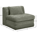  Meridian Stellar Green Chenille Fabric Upholstered Modular Armless Chair IMAGE 8