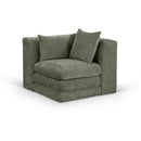  Meridian Stellar Green Chenille Fabric Upholstered Modular Corner Chair IMAGE 1