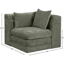  Meridian Stellar Green Chenille Fabric Upholstered Modular Corner Chair IMAGE 7