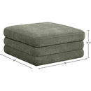  Meridian Stellar Green Chenille Fabric Upholstered Modular Ottoman IMAGE 5