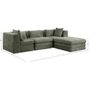  Meridian Stellar 114" Green Chenille Fabric Upholstered 4 pc Modular Sectional IMAGE 11