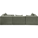 Meridian Stellar 114" Green Chenille Fabric Upholstered 4 pc Modular Sectional IMAGE 4