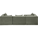  Meridian Stellar 114" Green Chenille Fabric Upholstered 4 pc Modular Sectional IMAGE 5