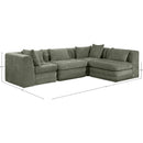  Meridian Stellar 114" Green Chenille Fabric Upholstered 4 pc Modular Sectional IMAGE 11