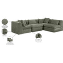  Meridian Stellar 114" Green Chenille Fabric Upholstered 4 pc Modular Sectional IMAGE 12