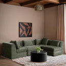  Meridian Stellar 114" Green Chenille Fabric Upholstered 4 pc Modular Sectional IMAGE 2