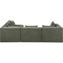  Meridian Stellar 114" Green Chenille Fabric Upholstered 4 pc Modular Sectional IMAGE 4
