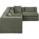  Meridian Stellar 114" Green Chenille Fabric Upholstered 4 pc Modular Sectional IMAGE 6
