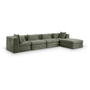  Meridian Stellar 152" Green Chenille Fabric Upholstered 5 pc Modular Sectional IMAGE 1