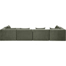  Meridian Stellar 152" Green Chenille Fabric Upholstered 5 pc Modular Sectional IMAGE 3