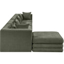 Meridian Stellar 152" Green Chenille Fabric Upholstered 5 pc Modular Sectional IMAGE 4