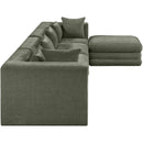  Meridian Stellar 152" Green Chenille Fabric Upholstered 5 pc Modular Sectional IMAGE 5