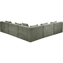  Meridian Stellar 114" Green Chenille Fabric Upholstered 5 pc Modular Sectional IMAGE 3