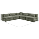  Meridian Stellar 114" Green Chenille Fabric Upholstered 5 pc Modular Sectional IMAGE 8