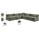  Meridian Stellar 114" Green Chenille Fabric Upholstered 5 pc Modular Sectional IMAGE 9