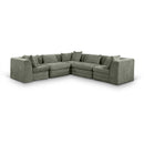  Meridian Stellar 114" Green Chenille Fabric Upholstered 5 pc Modular Sectional IMAGE 1