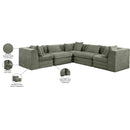  Meridian Stellar 114" Green Chenille Fabric Upholstered 5 pc Modular Sectional IMAGE 9