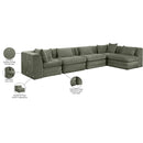  Meridian Stellar 152" Green Chenille Fabric Upholstered 5 pc Modular Sectional IMAGE 12
