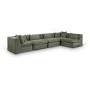 Meridian Stellar 152" Green Chenille Fabric Upholstered 5 pc Modular Sectional IMAGE 1