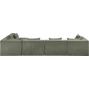  Meridian Stellar 152" Green Chenille Fabric Upholstered 5 pc Modular Sectional IMAGE 3