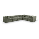  Meridian Stellar 152" Green Chenille Fabric Upholstered 6 pc Modular Sectional IMAGE 1