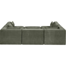  Meridian Stellar 114" Green Chenille Fabric Upholstered 6 pc Modular Sectional IMAGE 3