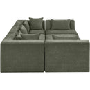  Meridian Stellar 114" Green Chenille Fabric Upholstered 6 pc Modular Sectional IMAGE 4