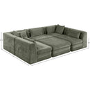  Meridian Stellar 114" Green Chenille Fabric Upholstered 6 pc Modular Sectional IMAGE 8