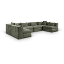  Meridian Stellar 152" Green Chenille Fabric Upholstered 6 pc Modular Sectional IMAGE 1